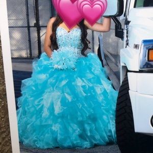 Aqua Quinceanera Prom Dress